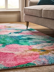 Pink Bold Blurred Floral Rug - Image 2 of 5