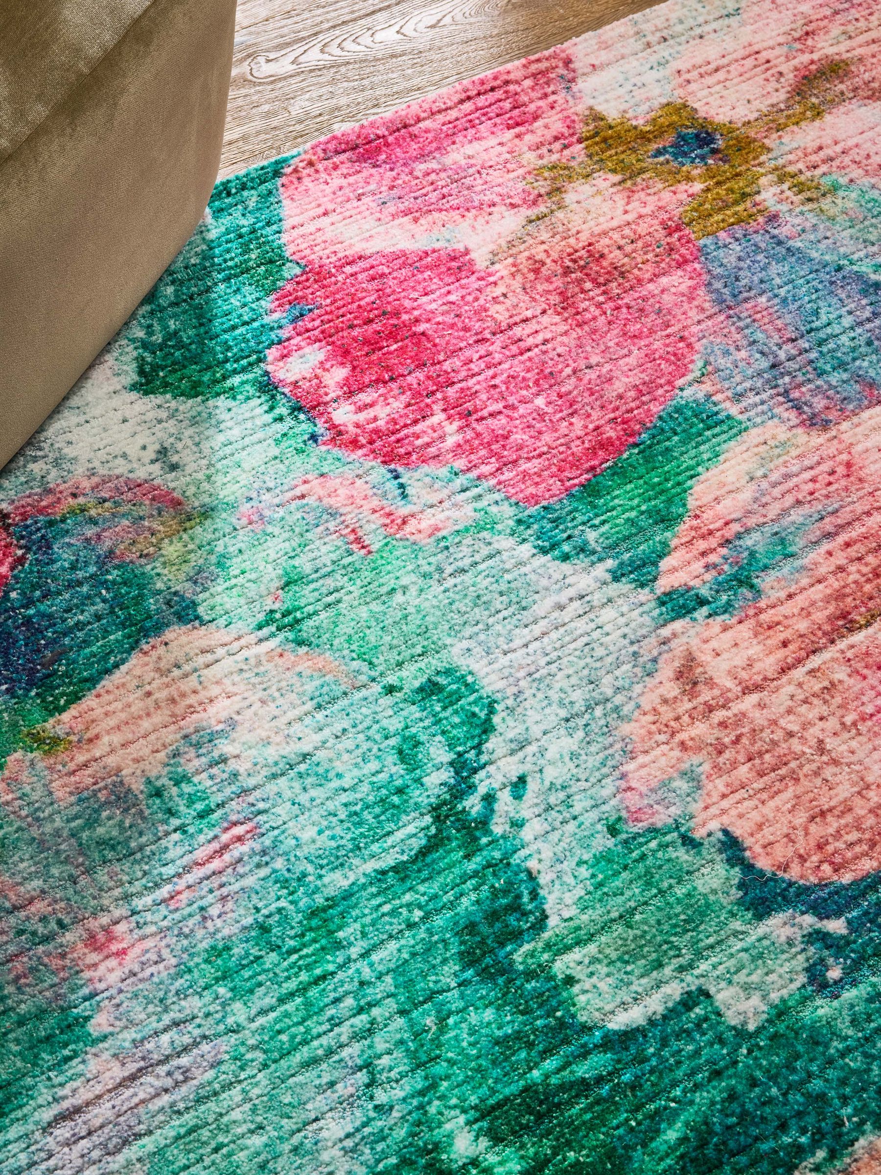 Round Pink Rug Next Buy Pink Bold Blurred Floral Rug from the Next UK online shop