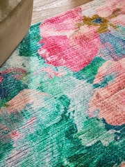 Pink Bold Blurred Floral Rug - Image 3 of 5