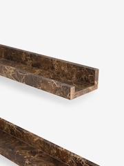 Brown Marble Effect Picture Shelf - Image 3 of 6