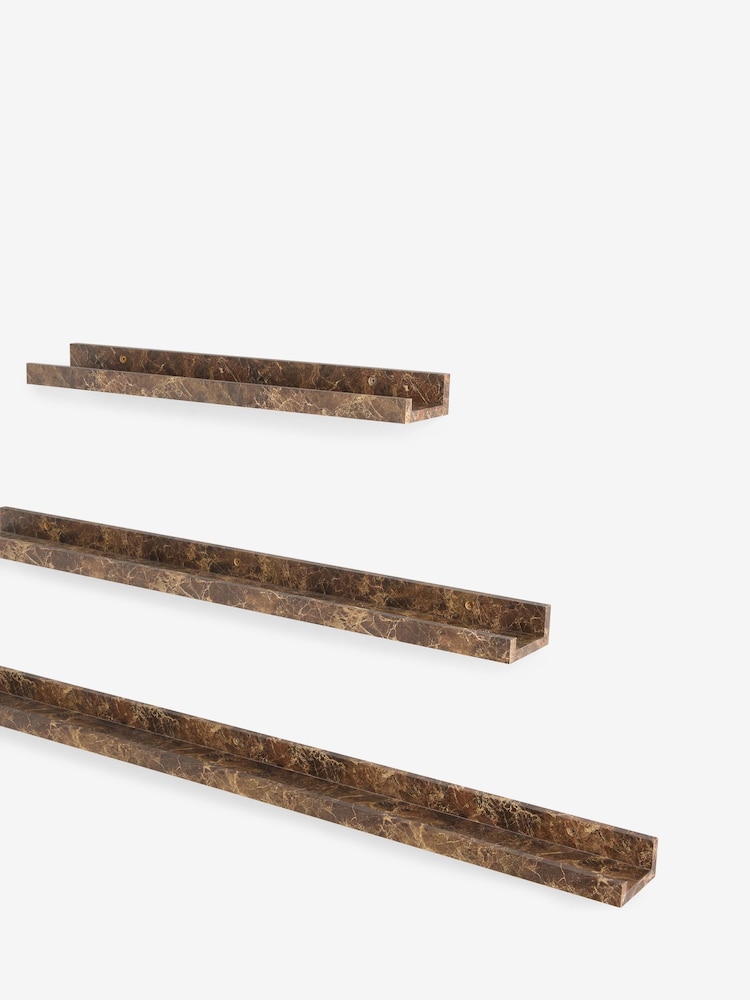 Brown Marble Effect Picture Shelf - Image 6 of 6