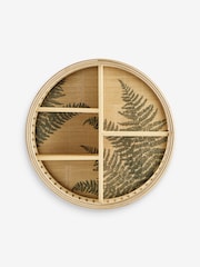 Neutral Leaf Rattan Round Wall Shelf - Image 4 of 5
