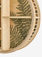 Neutral Leaf Rattan Round Wall Shelf - Image 5 of 5