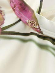 Cream Tulip Print Shaping Tummy Control Swimsuit - Image 3 of 4