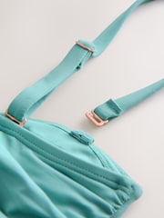 Turquoise Blue Tummy Control Frill Bandeau Swimsuit - Image 6 of 8