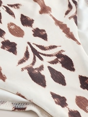 Brown/Cream Ikat Gathered Tummy Control Bandeau Swimsuit - Image 3 of 3