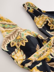 Paisley preto/verde - Roupa de banho para controle de barriga em forma de mergulho - Imagem 2 de 4