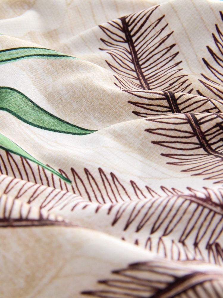 Krémová/tmavomodrý Potisk papoušků - Tvarující plavkové šaty s bříškem a sukní - Obrázek 4 z 4