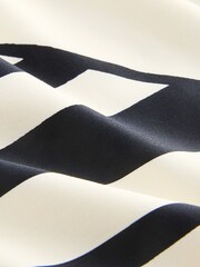 Cream/Black Stripe Hardware Tummy Control Bandeau Swimsuit - Image 7 of 9