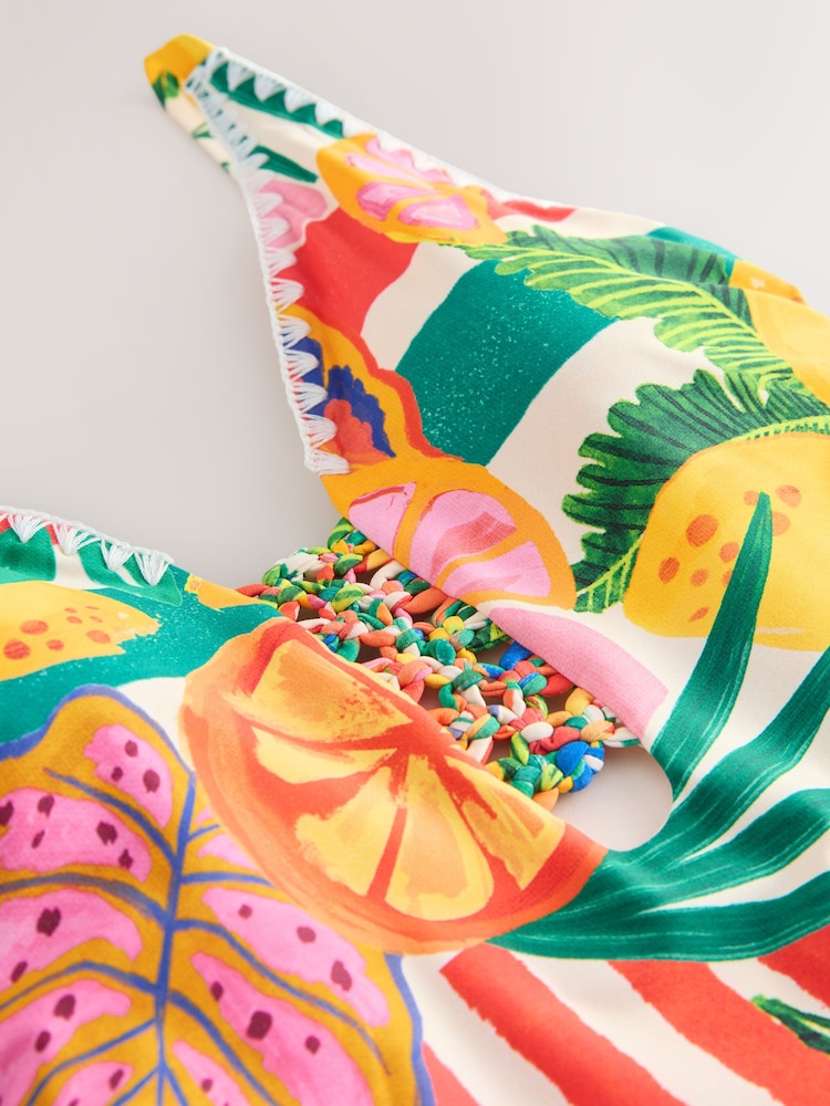 أحمر/أخضر - Macrame Whipstitch Plunge Tummy Control Swimsuit - صورة 4 من 4 أحمر/أخضر - Macrame Whipstitch Plunge Tummy Control Swimsuit - صورة 4 من 4