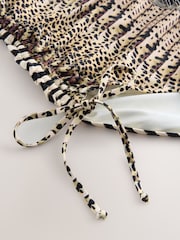 Brown Multi Animal Ruched Tummy Control Scoop Swimsuit - Image 2 of 4