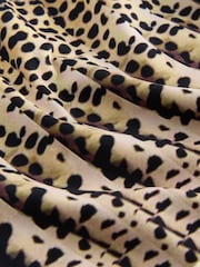 Brown Multi Animal Ruched Tummy Control Scoop Swimsuit - Image 4 of 4