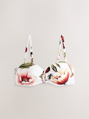 Floral alb/roșu - Top de bikini cu bandă cu sârmă - Imaginea 6 din 9