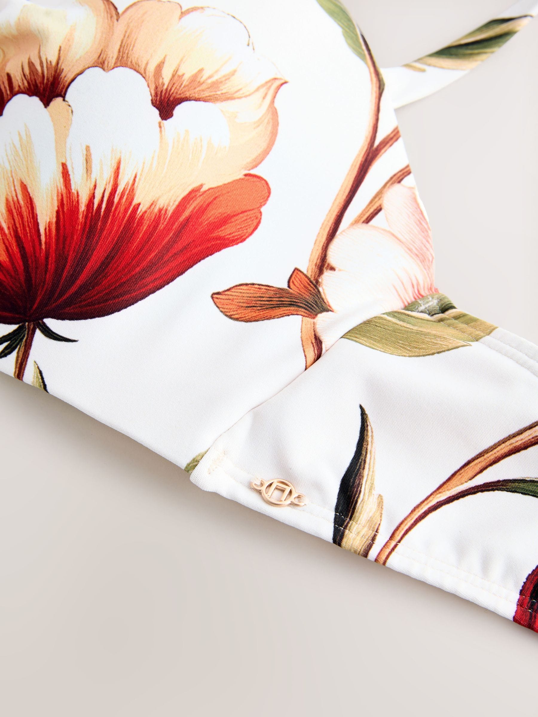 Buy White/Red Floral Wired Bandeau Bikini Top from Next Romania