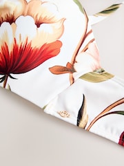 Floral alb/roșu - Top de bikini cu bandă cu sârmă - Imaginea 9 din 9