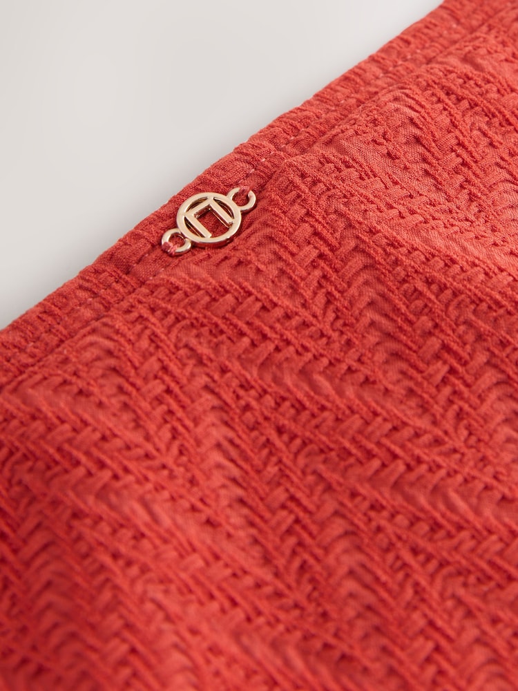 Rezavě červená - Jacquard Triangle Bikini Top - Obrázek 2 z 3