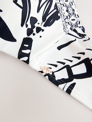 Black/Cream Palm Wired Bandeau Bikini Top - Image 10 of 10