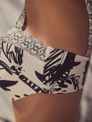 Black/Cream Palm Wired Bandeau Bikini Top - Image 6 of 10