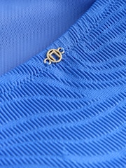 Cornflower Blue Textured High Neck Tummy Control Swimsuit - Image 10 of 10