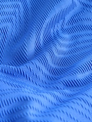 Cornflower Blue Textured High Neck Tummy Control Swimsuit - Image 8 of 10