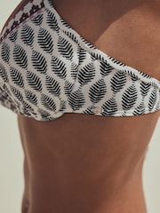 Cream/Pink Woodblock Padded Wired Plunge Bikini Top - Image 5 of 9