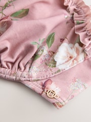 Mauve Lilac Floral Non Padded Underwired Bikini Top - Image 2 of 4