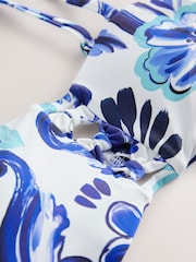 White/Blue Porcelain Non Wired Bandeau Bikini Top - Image 5 of 6