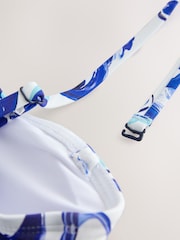 White/Blue Porcelain Non Wired Bandeau Bikini Top - Image 6 of 6