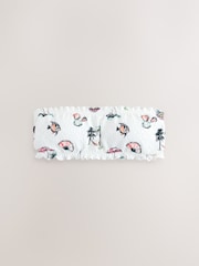 White Conversational Broderie Bandeau Bikini Top - Image 1 of 3