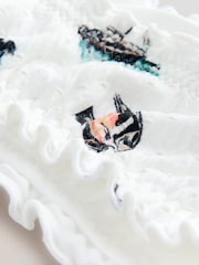 White Conversational Broderie Bandeau Bikini Top - Image 3 of 3