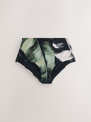 Green/Black Leaf High Waist Bikini Bottoms - Image 1 of 4