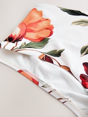 White/Red Floral High Waist Bikini Bottoms - Image 6 of 6