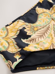Black/Green Paisley High Waist Print Bikini Bottoms - Image 5 of 6
