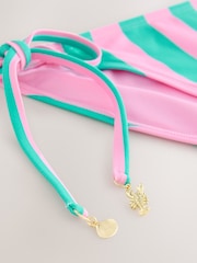 Pink/Green Stripe Tie Side Bikini Bottoms - Image 8 of 9