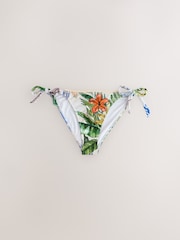 Krem boja/mornarski Print papagaja - Kravata Side Bikini Bottoms - Slika 6 od 8