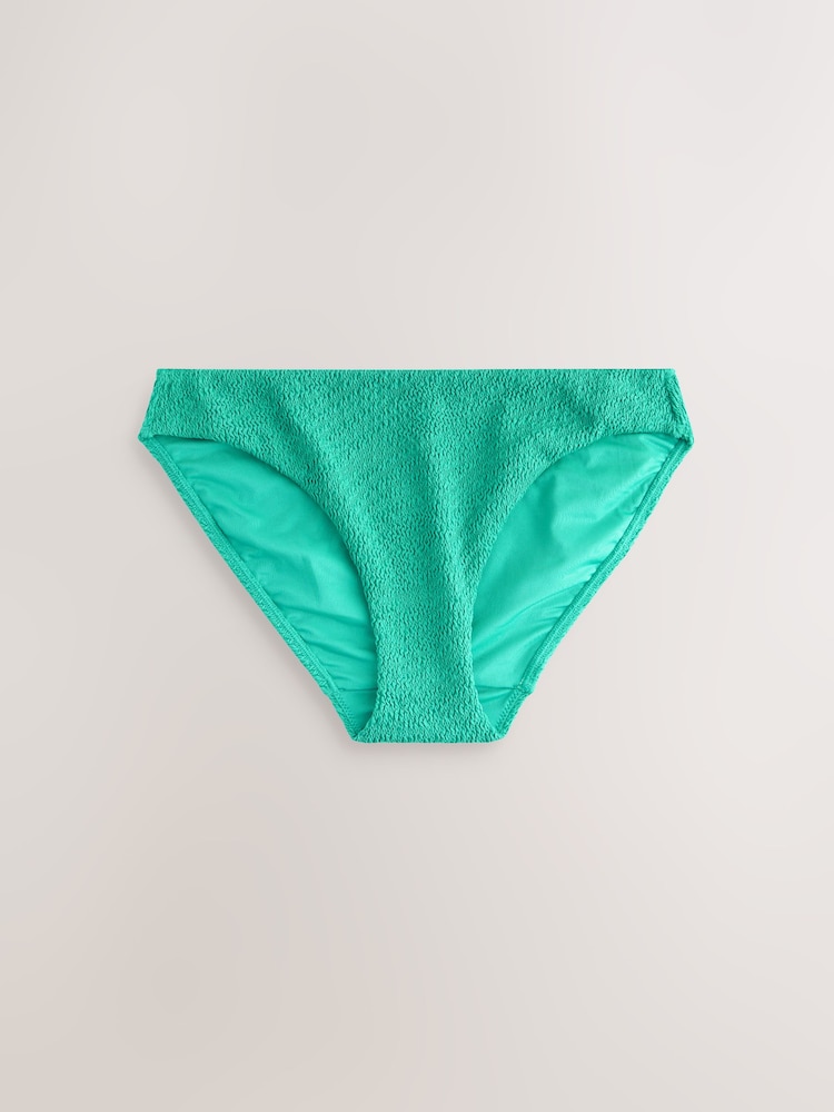 Aqua Green Crinkle High Leg Bikini Bottoms - Image 1 of 4 Aqua Green Crinkle High Leg Bikini Bottoms - Image 1 of 4
