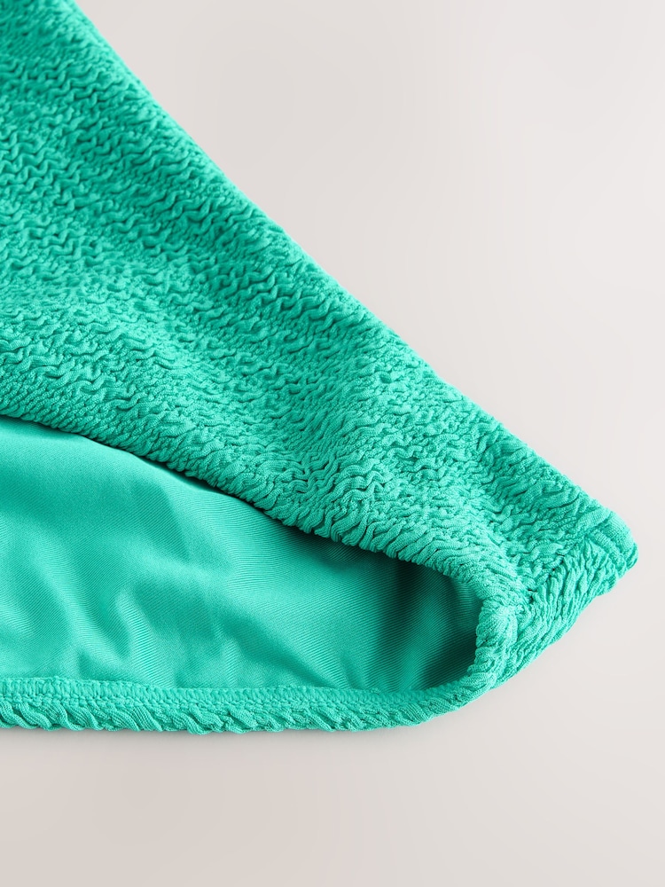 Aqua Green Crinkle High Leg Bikini Bottoms - Image 2 of 4 Aqua Green Crinkle High Leg Bikini Bottoms - Image 2 of 4