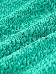 Aqua Green Crinkle High Leg Bikini Bottoms - Image 7 of 8