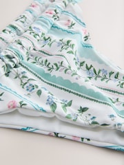 Blue/Ecru Floral Tanga Bikini Bottoms - Image 3 of 3