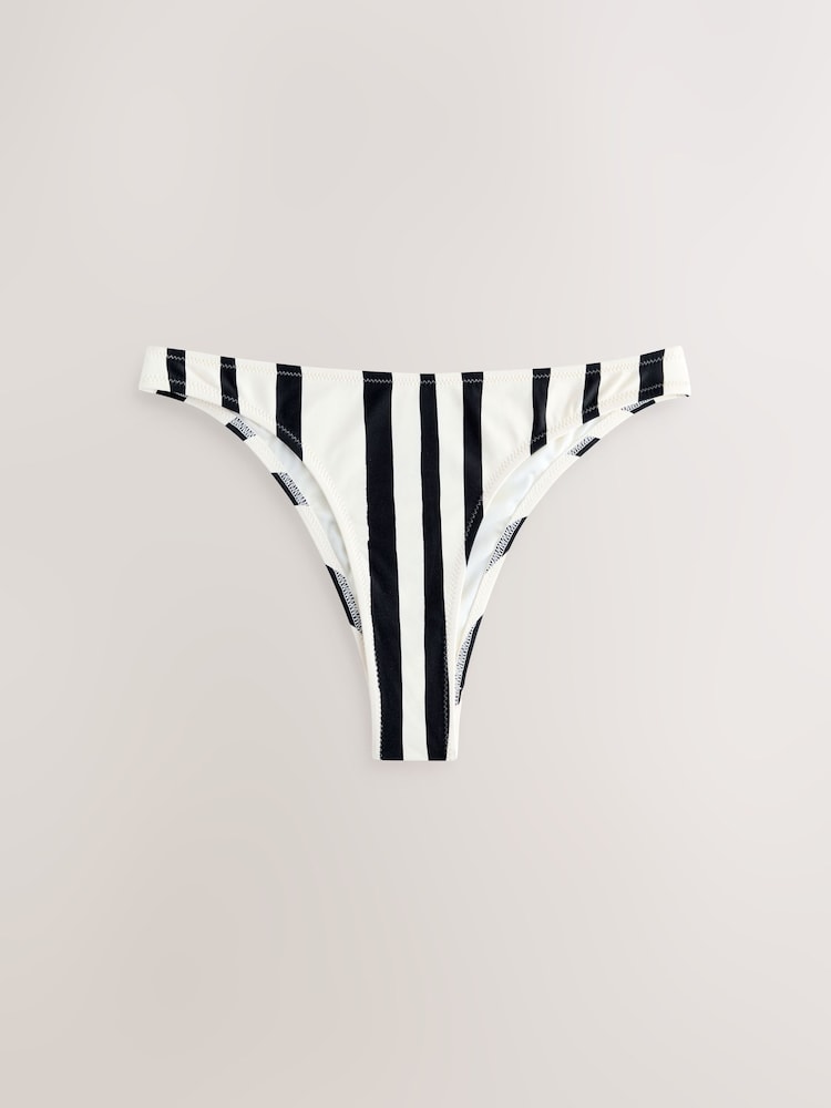 كريم/أسود مقلم - قطع بكيني سفلية برازيلية فوق الرجل - صورة 6 من 6 كريم/أسود مقلم - قطع بكيني سفلية برازيلية فوق الرجل - صورة 6 من 6