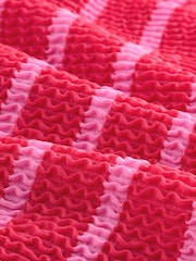 Pink/Red Stripe Crinkle High Leg Bikini Bottoms - Image 7 of 8