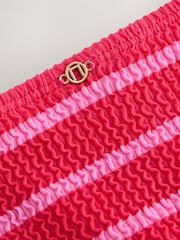 Pink/Red Stripe Crinkle High Leg Bikini Bottoms - Image 8 of 8