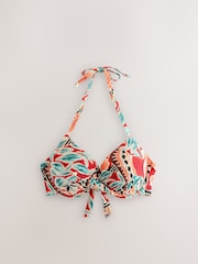 أحمر صدئ تجريدي/أسود - حزمة من 2 قطعة بيكيني علوية مبطنة وبسلك - صورة 10 من 14