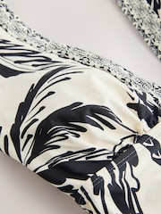 ブラック / クリーム パーム - タンキニトップ　プランジ　お腹コントロール - 画像 6 / 7