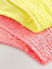 Coral neon/Lime neon - Shirred Tie Side Bikini Bottom 2 Pack - Imaginea 8 din 10