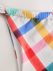 Multi/White Bright Check Tanga Bikini Bottoms - Image 8 of 9