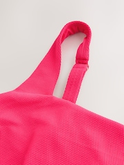 توتي وردي من قماش بيكيه - بدلة سباحة بسلك سفلي بتصميم حاكم للبطن برقبة مربعة مقاس DD+ - صورة 7 من 9