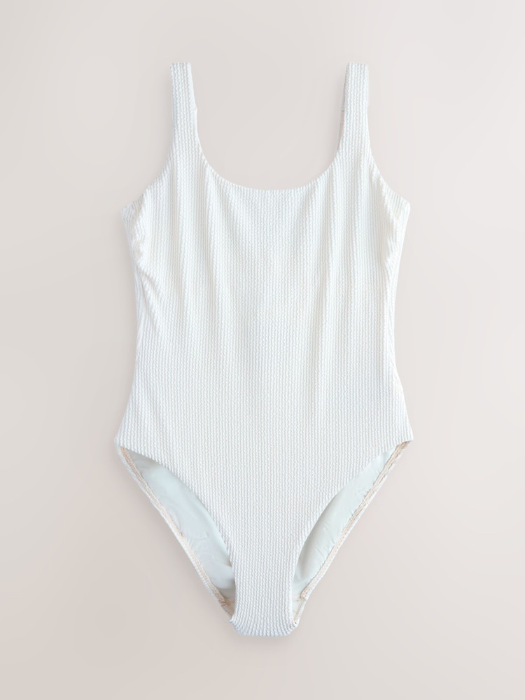 كريمي مجعد - Bow Back Tummy Control Scoop Swimsuit - صورة 1 من 5 كريمي مجعد - Bow Back Tummy Control Scoop Swimsuit - صورة 1 من 5