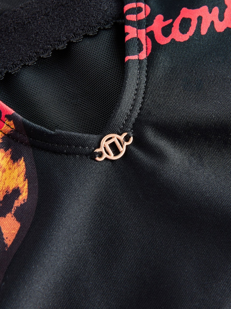 The Rolling Stones Black - Scoop Swimsuit - 8න් 8 වන රූපය