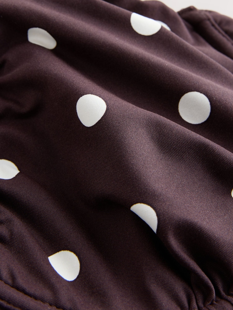 Chocolat/Crème pois - Haut de bikini DD+ câblé non rembourré - Image 7 de 7